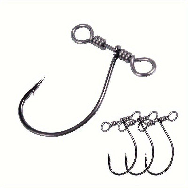 20pcs Balance Nickel Crank Hook w/ Double Eye Swivel Fishing Supplies