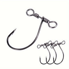20pcs Balance Nickel Crank Hook w/ Double Eye Swivel Fishing Supplies