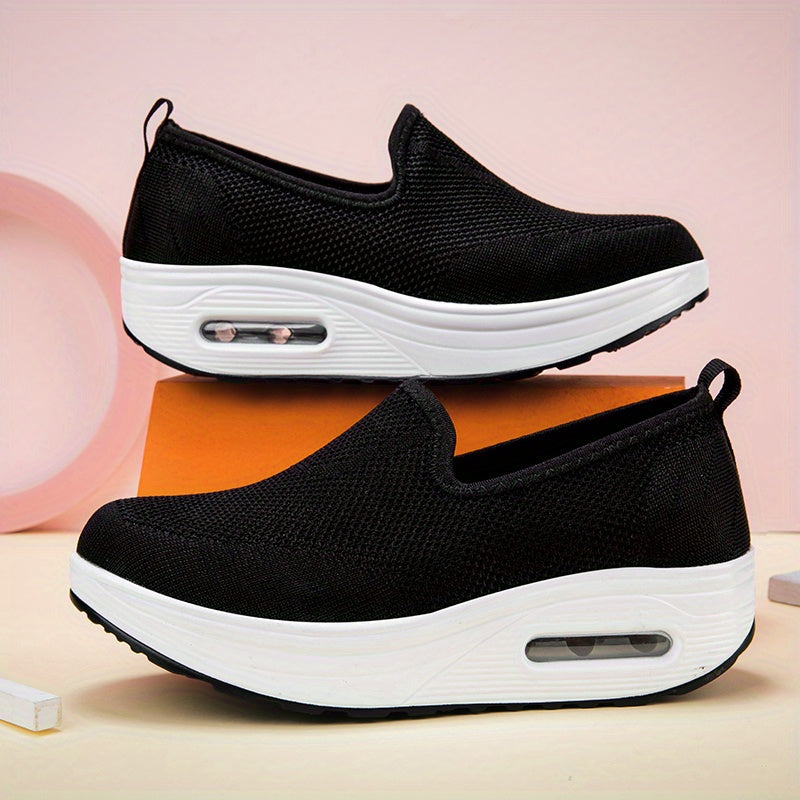 Women's Slip On Mesh Sneakers Air Cushion Shoes Non slip Platform