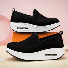 Women's Slip On Mesh Sneakers Air Cushion Shoes Non slip Platform