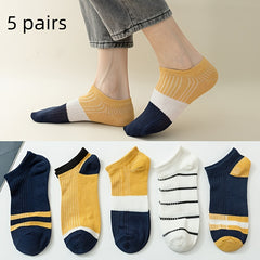 Men's Block Liner Anklets Socks - Soft & Breathable Sweat Absorbent Socks