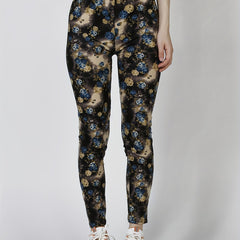 Floral Print Skinny Leggings Stretchy Women's Clothing