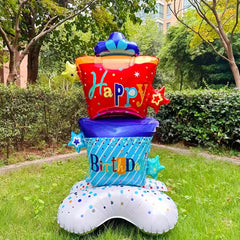 Colorful Birthday Party Cake Balloon Decoration