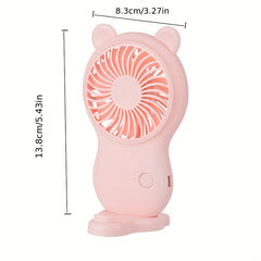 Bear Mini Small Fan Portable Pocket Handheld Fan with Mobile Phone Holder