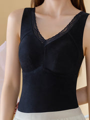 Lace Thermal Underwear V Neck Sleeveless Top