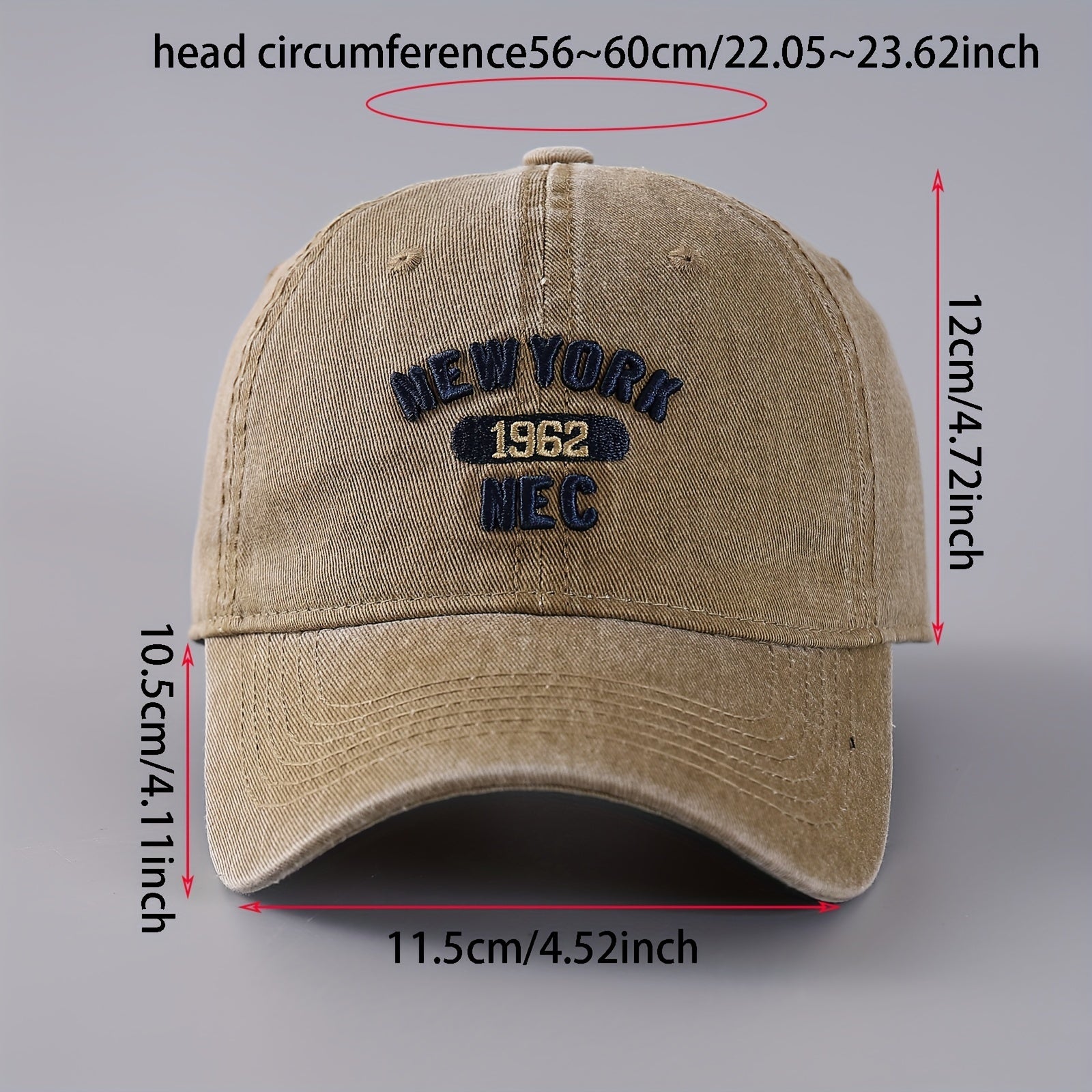 Men's Washed Denim Baseball Cap with Embroidery Letter