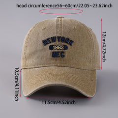Men's Washed Denim Baseball Cap with Embroidery Letter