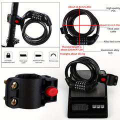 4 Digit Combo Lock Anti thief Cable Code High PVC Material Convenient