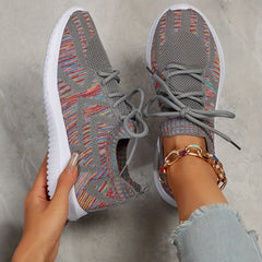 Women's Mesh Breathable Running Shoes Comfortable Lace Up Lightweight Sneakers