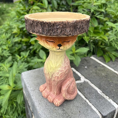 Fox Feeder Resin Crafts Animal Shaped Decor