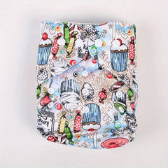 Soft Knitted Fabric Coated Diapers with Snap Buttons