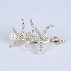 Artificial Diamond Starfish Twist Hair Clip for Girls