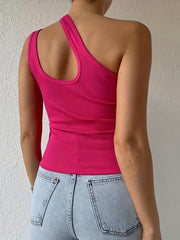 Sexy Sleeveless Asymmetrical Tank Top for Summer