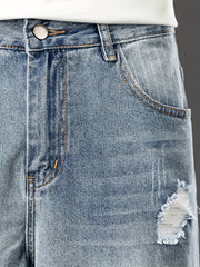 Men's Ripped Jeans Distressed Denim Pants Street Style