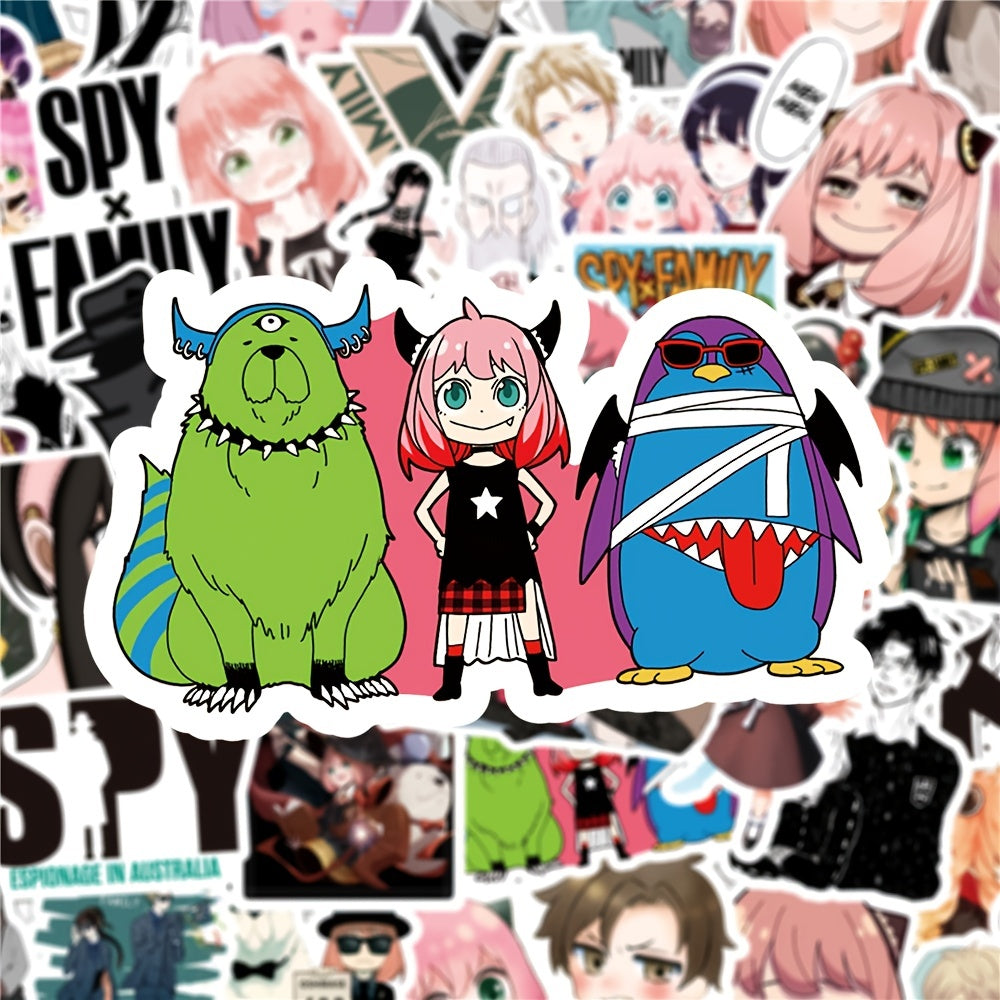 50Pcs Spy Doodle Waterproof Stickers for Laptop Phone Luggage Water Bottle Car