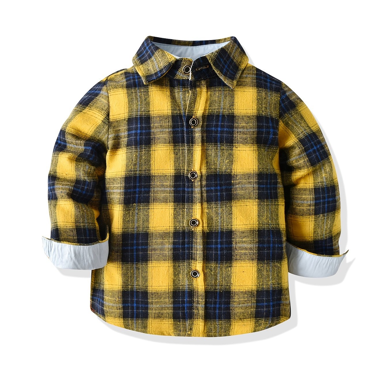 Baby Boys Plaid Shirt Button Down Long Sleeve Blouse Top Kids Clothes