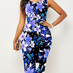 Floral Print Slim Fit Tank Dress