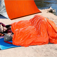 Emergency Sleeping Bag Insulated First Aid Sleeping Bag PE Orange Cloth Bag