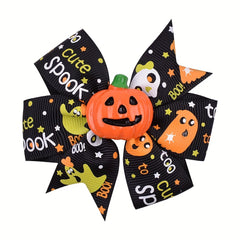 Halloween Bat Hair Clip Resin Bow Ghost Headwear Decoration Pumpkin Accessory