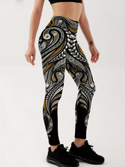 Paisley Graphic Sports Leggings for Women