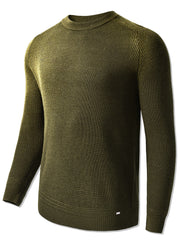 Men's Waffle Knit Crew Neck Cardigan