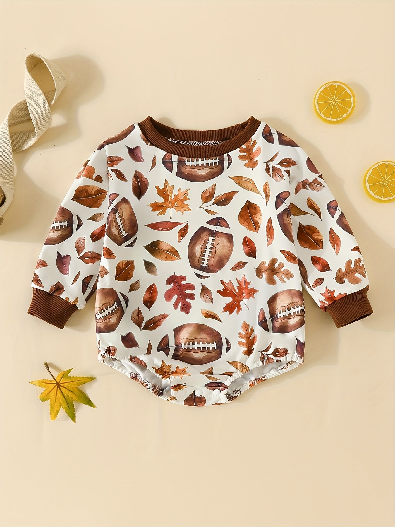 Baby Pumpkin Turkey Print Jumpsuit for 0-2 Years