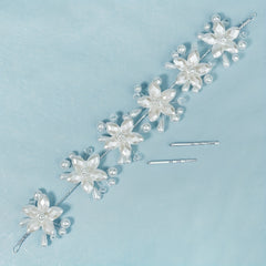 Acrylic Flower & Pearl Hair Clip Bridal Wedding Headwear