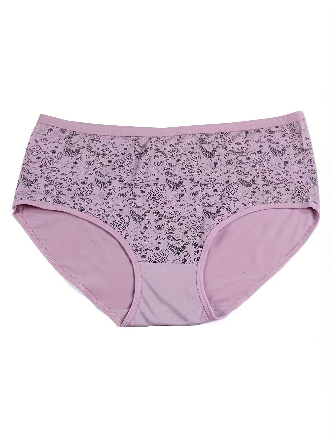 4 Pack Paisley Print Panties Stretch Soft Breathable Underwear