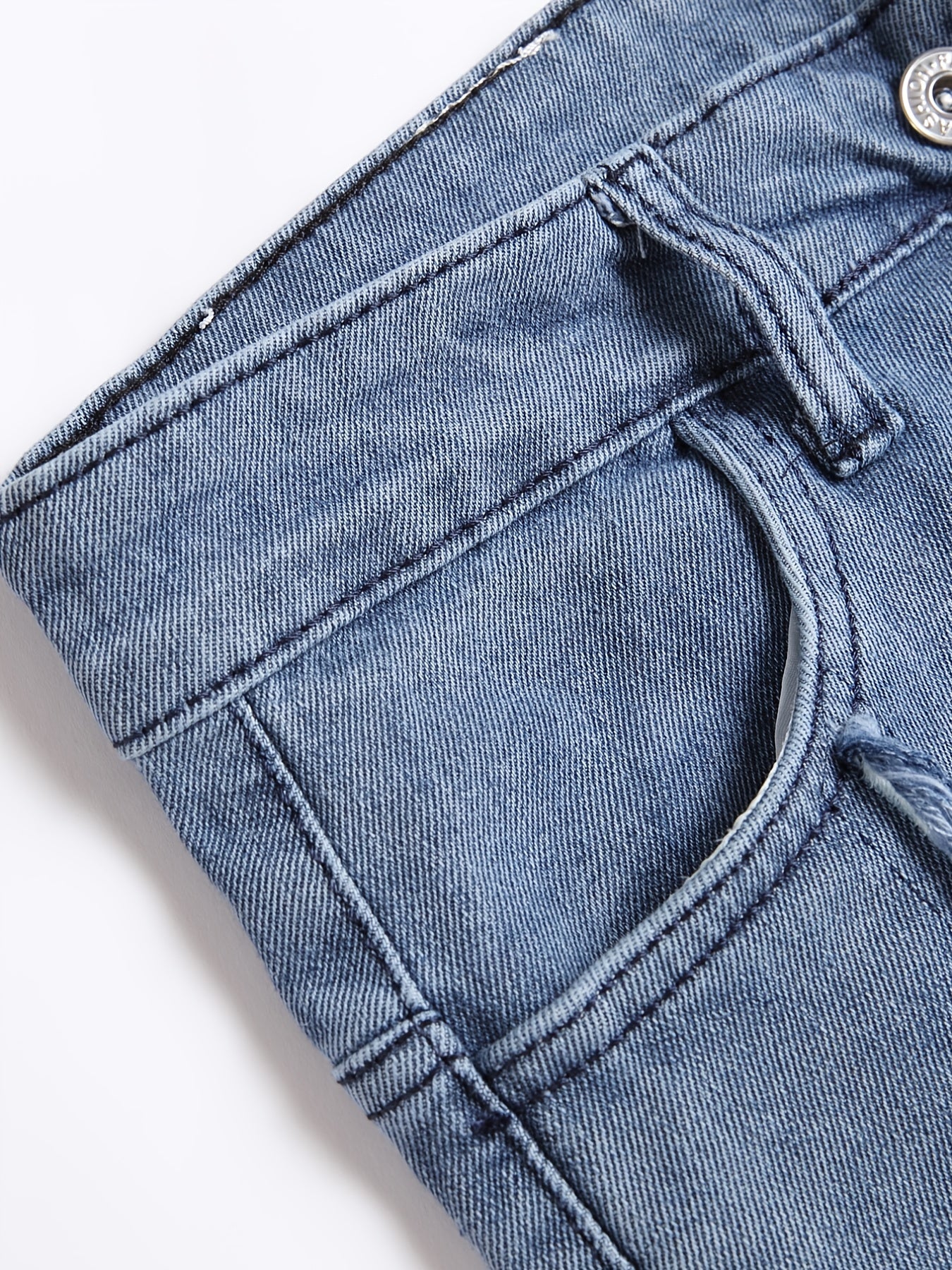 Slim Fit Raw Trim Jeans Mens Distressed Denim Pants