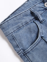 Slim Fit Raw Trim Jeans Mens Distressed Denim Pants