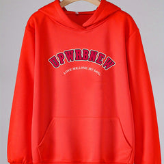 Girls Letter Graphic Hooded Sweatshirt Top for Spring Fall