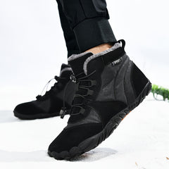Men's Snow Boots Adjustable Buckle Warm Fleece Non slip Ankle Boots