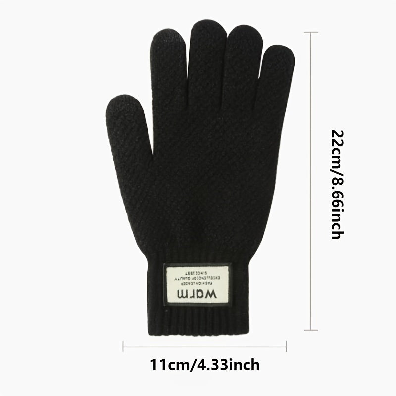 Men's Cycling Knit Gloves Warm Coldproof Winter Touch Screen Knitted Gloves