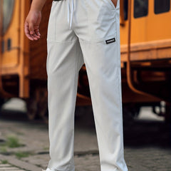 Men's Straight Leg Drawstring Work Pants Classic Waist Joggers