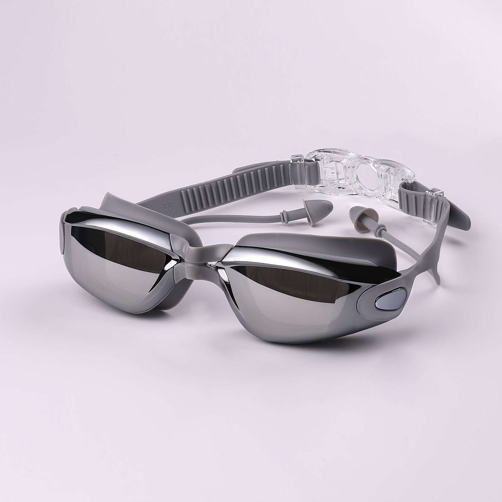 Electroplated Swimming Goggles Anti Fog Glasses & Earplugs