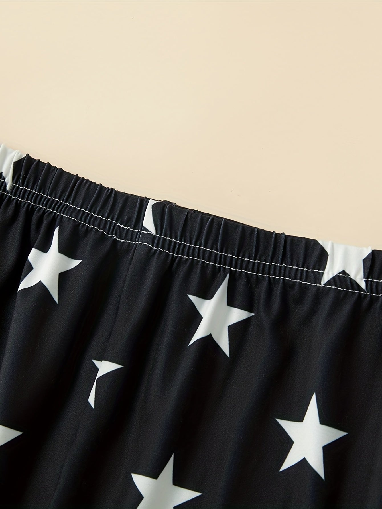 2pcs Girls Footless Leggings Polka Dots Star Graphic Slim Leggings