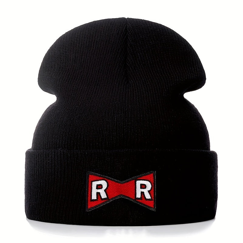 Sport Knit Beanie Hat Cartoon Anime Letter R Embroidery Winter Ski Cold Hat