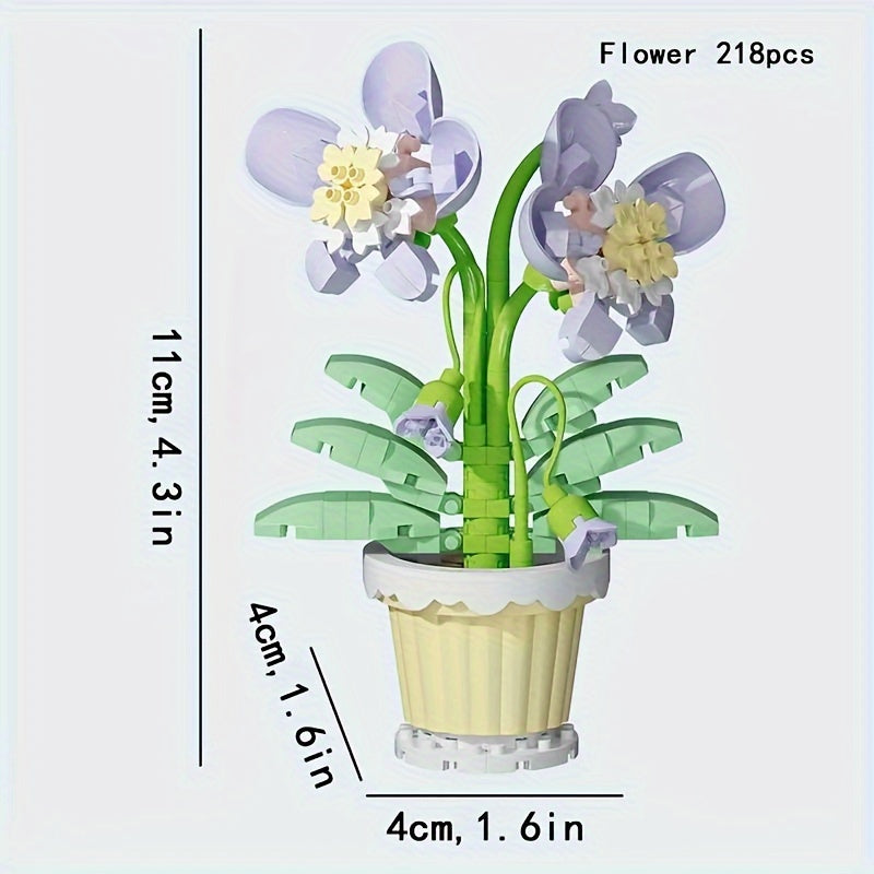 Artificial Flower Model Building Blocks Flower Pot Assembly Building Blocks Toys