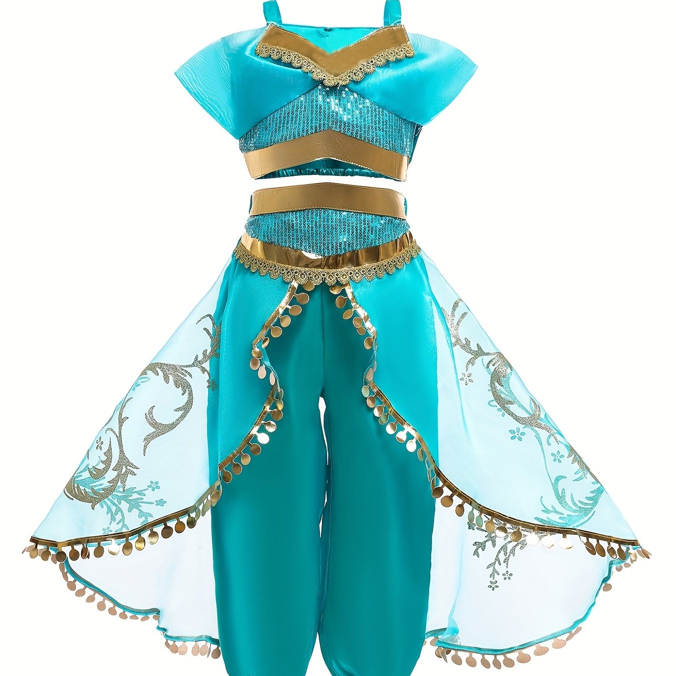 Toddler Girls Sequins Top & Mesh Pants Princess Costume