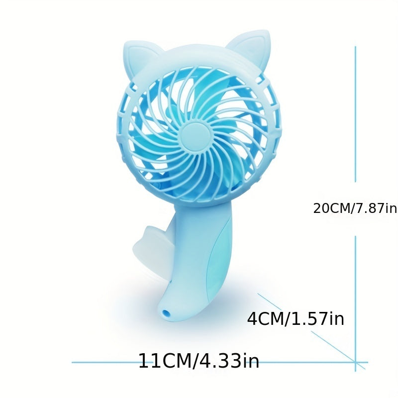 Portable Cartoon Handheld Fan, 3 Colors