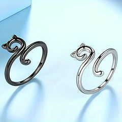 2pcs Adjustable Crochet Kitten Ring Knitting Tool Jewelry Making Supplies