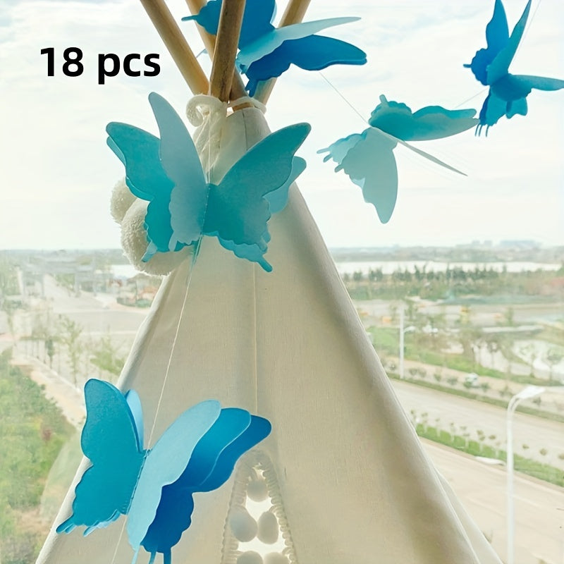 18pcs Butterfly Paper Birthday Party Decoration Set