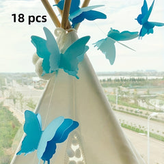 18pcs Butterfly Paper Birthday Party Decoration Set