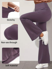 Bootcut Yoga Pants With Pockets For Women High Waist Workout Dress Leggings