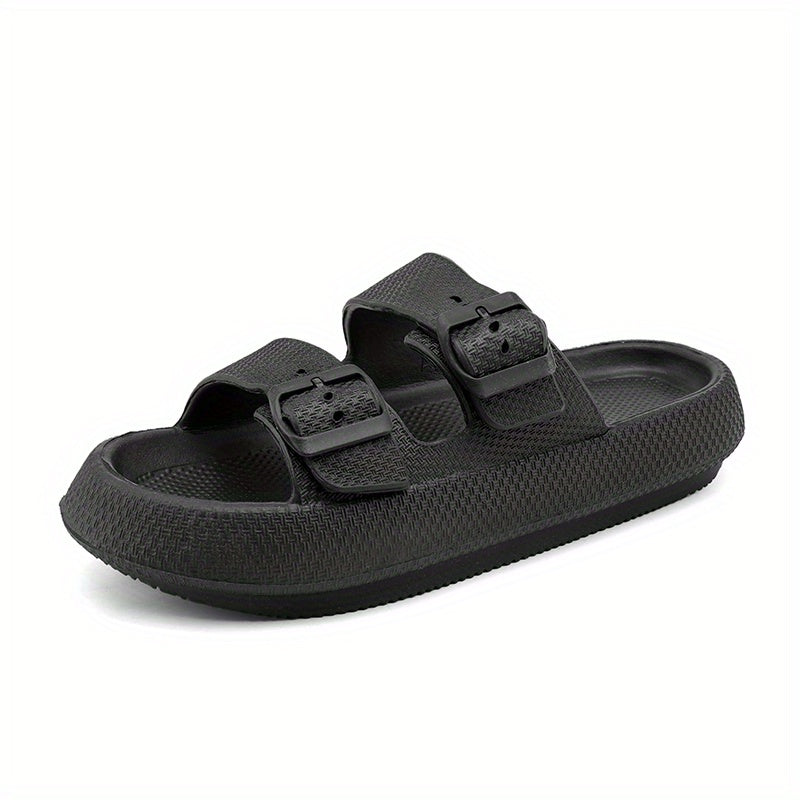 Men's Non Slip Platform Slides Soft Sole Cloud Slides For Indoor Outdoor