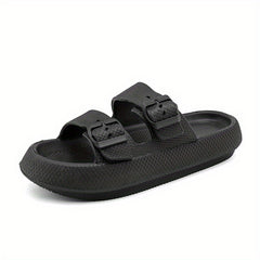 Men's Non Slip Platform Slides Soft Sole Cloud Slides For Indoor Outdoor
