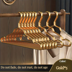 5pcs Metal Clothes Hangers Non-slip Adult Clothes Drying Org