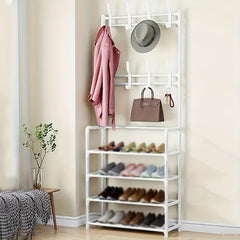 Floor To Floor Clothes And Hat Rack Shoe Rack Integrated Combination
