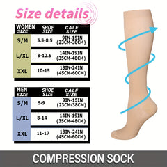 Compression Socks 15-20 MmHg Knee High For Nurses Running Hiking