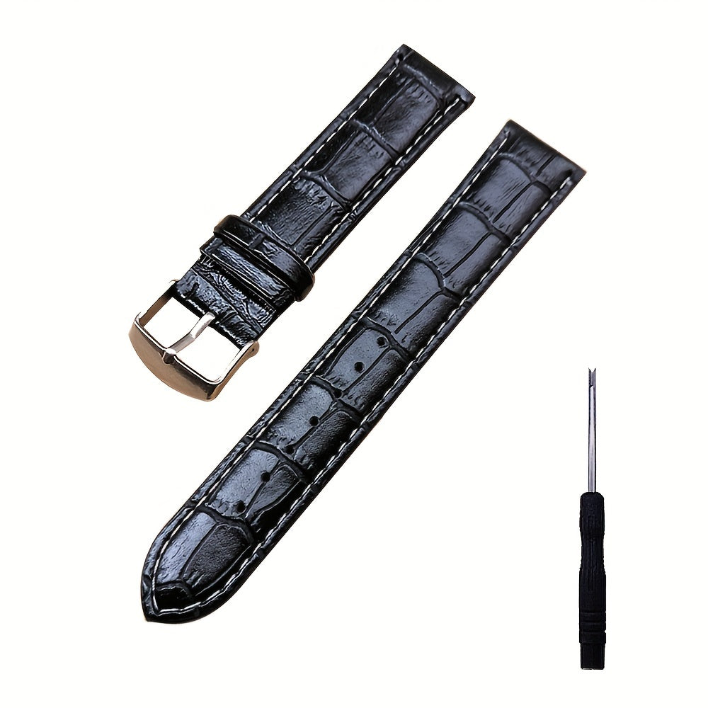 Men's Business Leather Watch Strap Brown